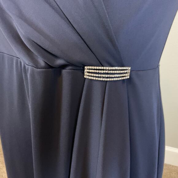 Ralph Lauren Embellished Sleeveless Sheath Cocktail Dress Navy Blue Size 10 - Picture 10 of 14